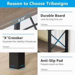 Tribesigns 7-Tier Corner Bookshelf Corner Bookcase Storage Display Rack, Latin American Oak/Black Steel Frame -Tribesigns Sales Store 0653131e 95d7 4e4e babe 039935e8c9d3