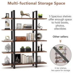 Tribesigns 5-Tier Wood Farmhouse Bookcase, Brown -Tribesigns Sales Store 07829261 042a 40e7 b592 20698078fad4