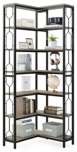 Tribesigns Corner Shelf, Bookshelf, Etagere Bookcase, Display Shelf