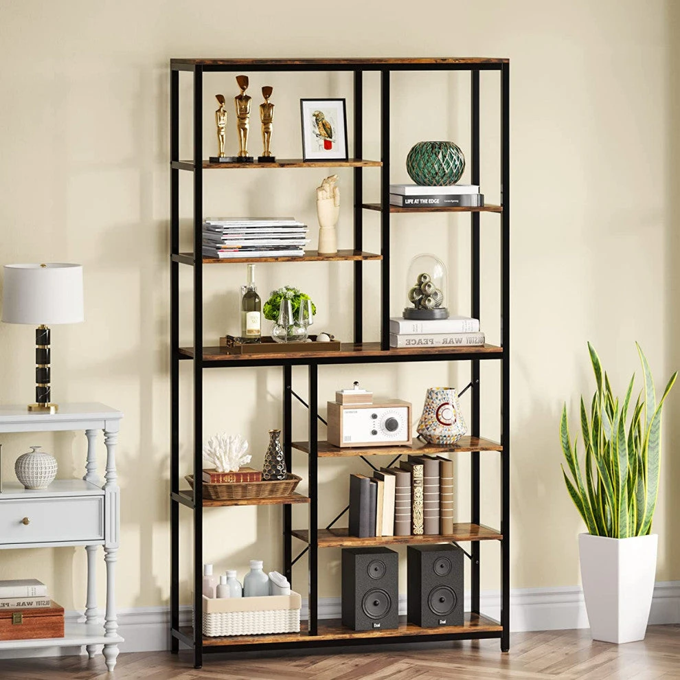 Tribesigns 9-Tier Tall Bookcase With Open Shelves, 79" Industrial Bookshelf 2 Tribesigns 9-Tier Tall Bookcase With Open Shelves, 79" Industrial Bookshelf - Image 2