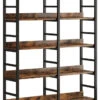 Tribesigns 5-Tier Industrial Bookshelf, 71" Tall Etagere Bookcase, Brown