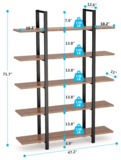 Tribesigns 5-Tier Wood Farmhouse Bookcase, Brown -Tribesigns Sales Store 1a141d1d 8674 44ca 8cf2 e34f6791356e
