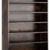Tribesigns Bookshelf 9 Tier Bookcases, Display Shelf Storage Cabinet Organizer, Rustic Brown