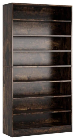 Tribesigns Bookshelf 9 Tier Bookcases, Display Shelf Storage Cabinet Organizer, Rustic Brown