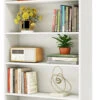 72" Tall Bookcase, 6-Tier White Bookshelf