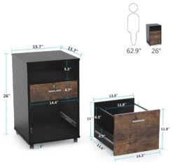 Tribesigns 2 Drawer Mobile File Cabinet With Lock, Brown -Tribesigns Sales Store 1b87782e b234 44a5 997a 1ff6bcb605d8