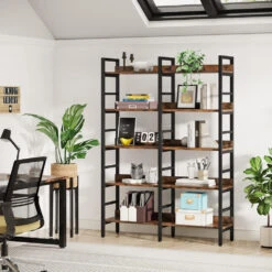 Tribesigns 5-Tier Industrial Bookshelf,Etagere Bookcase, Double Wide Book Shelf 11 Tribesigns 5-Tier Industrial Bookshelf,Etagere Bookcase, Double Wide Book Shelf -Tribesigns Sales Store 204bcdf5 3a5b 40cc 85c8 8caf9d8fa285