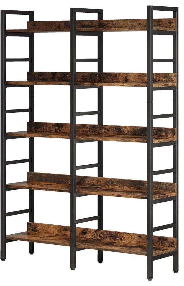 Tribesigns 5-Tier Industrial Bookshelf,Etagere Bookcase, Double Wide Book Shelf 1 Tribesigns 5-Tier Industrial Bookshelf,Etagere Bookcase, Double Wide Book Shelf