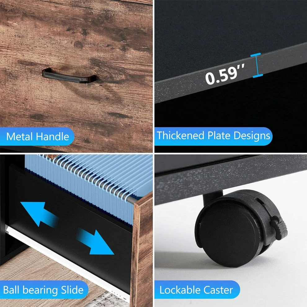 Tribesigns 2 Drawer File Cabinet,Mobile Filing Cabinet For Letter Size 7 Tribesigns 2 Drawer File Cabinet,Mobile Filing Cabinet For Letter Size - Image 7