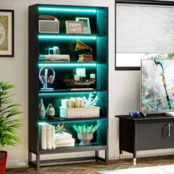 Bookcase And Bookshelf, 5-Tier Display Shelf, Black 15 Bookcase And Bookshelf, 5-Tier Display Shelf, Black -Tribesigns Sales Store 2356434b 7852 4db0 83ca 75f1461d3483