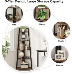 Tribesigns Corner Shelf, Corner Bookshelf Bookcase Ladder Shelf Plant Stand -Tribesigns Sales Store 244ca348 1284 4d12 854b 0c36df803e2c