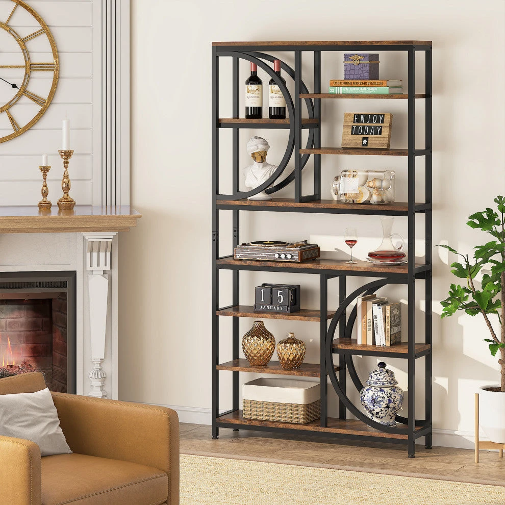 Industrial 8-Tier Etagere Bookcases 3 Industrial 8-Tier Etagere Bookcases - Image 3
