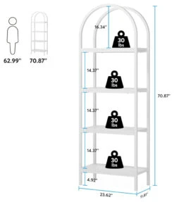 Tribesigns 70.9" 4-tier Modern Wood Open Bookshelf, White, 2pcs -Tribesigns Sales Store 28a27a57 e835 4a5e a8af bfd613322389