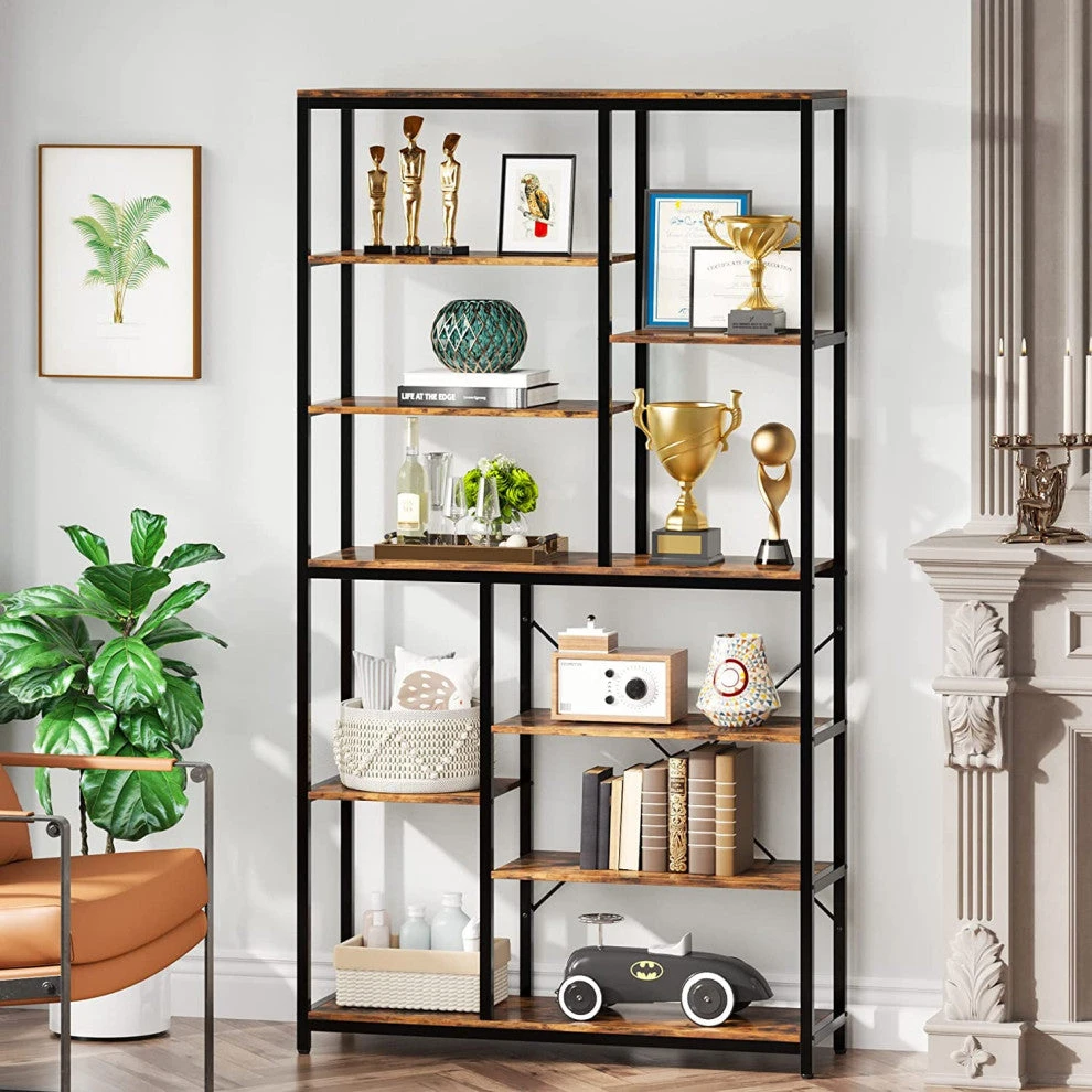 Tribesigns 9-Tier Tall Bookcase With Open Shelves, 79" Industrial Bookshelf 5 Tribesigns 9-Tier Tall Bookcase With Open Shelves, 79" Industrial Bookshelf - Image 5