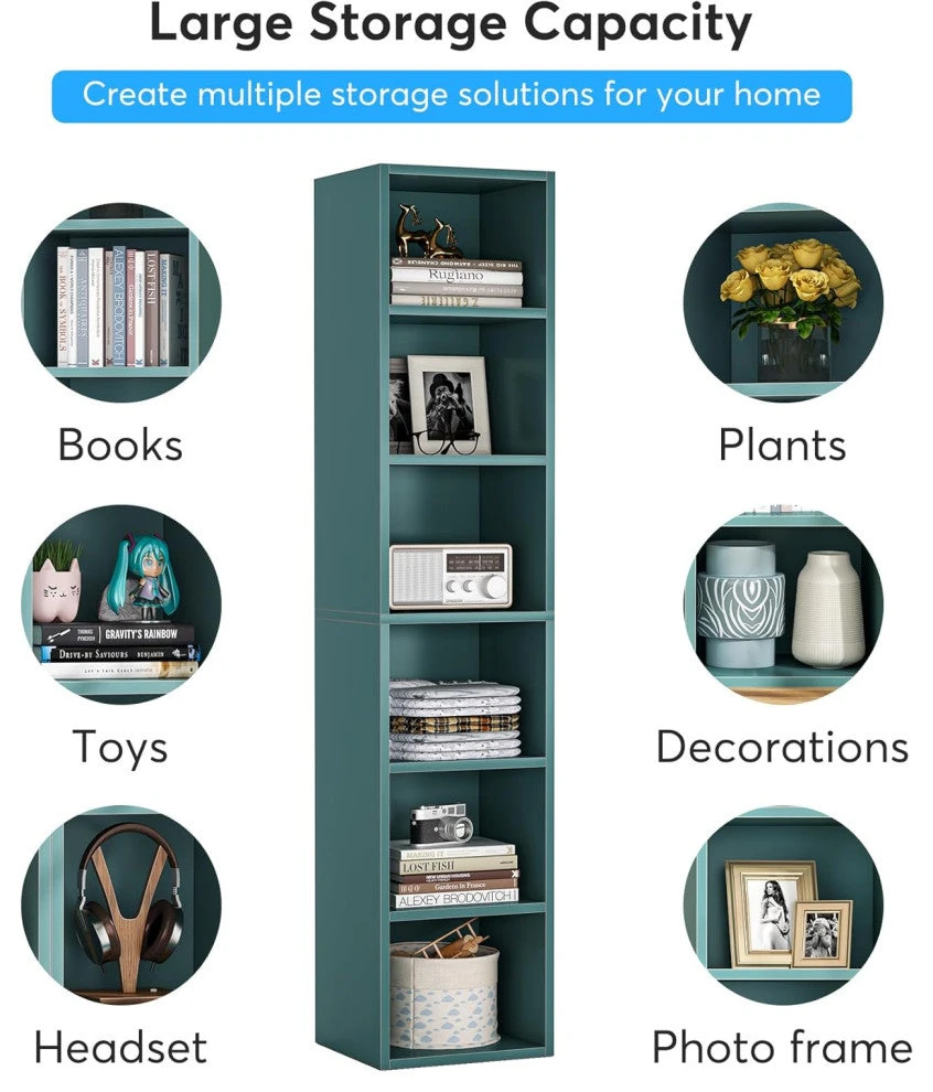 Tribesigns 70.9 Inch Bookcase, Corner Bookcase, 6 Tier Cube Display Shelves, Black 6 Tribesigns 70.9 Inch Bookcase, Corner Bookcase, 6 Tier Cube Display Shelves, Black - Image 6