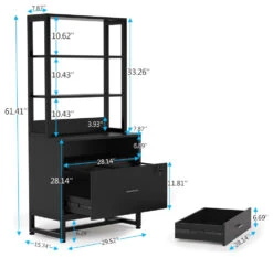 File Cabinet With Drawer, Letter Size Lateral Filing Cabinet, Black 10 File Cabinet With Drawer, Letter Size Lateral Filing Cabinet, Black -Tribesigns Sales Store 366ca950 fcb9 46aa 8f72 16e31b141415