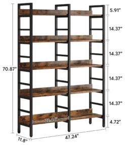 Tribesigns 5-Tier Industrial Bookshelf, Etagere Bookcase, Book Shelf,Bookshelves -Tribesigns Sales Store 392f0f75 c8e8 4257 8cc5 f31263388c2b