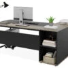 Tribesigns Executive Desk, L Shaped Desk With Cabinet Storage