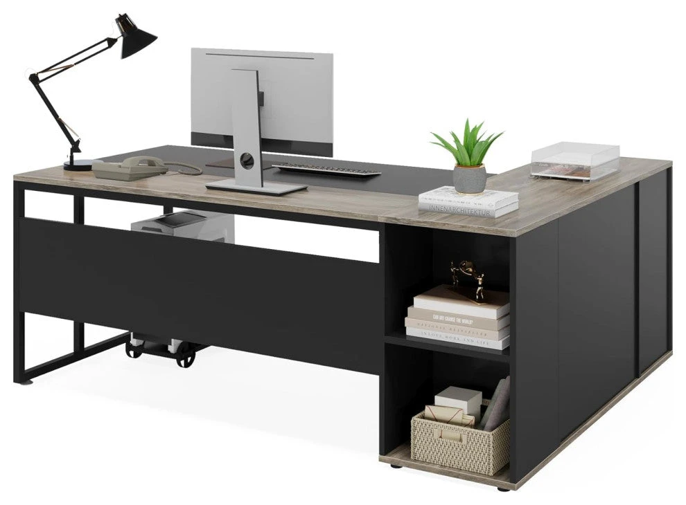 Tribesigns Executive Desk, L Shaped Desk With Cabinet Storage 1 Tribesigns Executive Desk, L Shaped Desk With Cabinet Storage