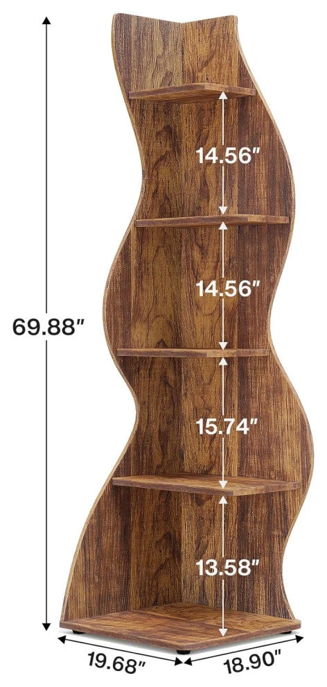 Tribesigns Corner Shelf, Corner Bookshelf, Bookcase Storage Rack Plant Stand 8 Tribesigns Corner Shelf, Corner Bookshelf, Bookcase Storage Rack Plant Stand - Image 8