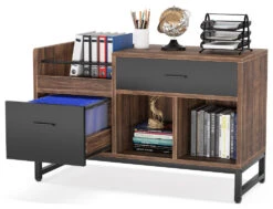 Tribesigns Rustic File Cabinet With 2 Drawers