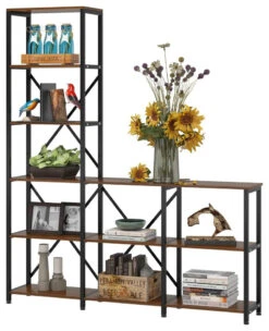 Tribesigns Bookshelves, Ladder Corner Etagere Bookcase, Storage Organizer