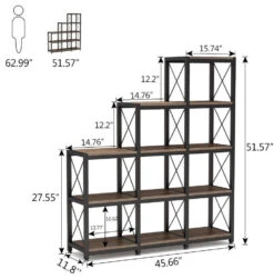 Tribesigns 12 Shelves Bookshelf, Industrial Ladder Corner Bookshelf -Tribesigns Sales Store 470f5c2b aa4f 4a5c 9779 1184cfe700c6