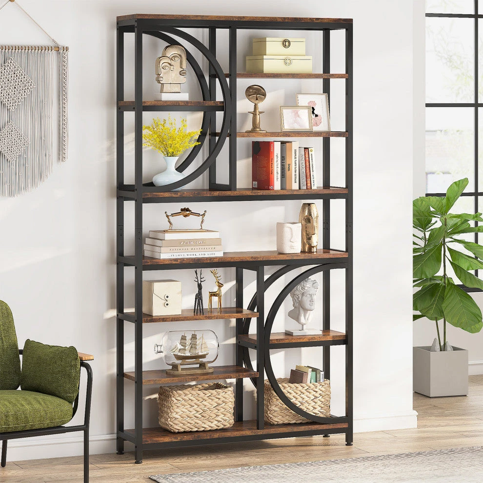 Industrial 8-Tier Etagere Bookcases 2 Industrial 8-Tier Etagere Bookcases - Image 2