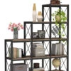 Tribesigns 12 Shelves Bookshelf, Industrial Ladder Corner Bookshelf
