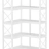 Tribesigns 7-Tier Corner Bookshelf Corner Bookcase Storage Display Rack, White