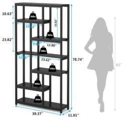 Tribesigns 79" 7-Tier 10-Shelf Open Storage Shelves For Home Office, Black -Tribesigns Sales Store 557e3841 4272 4751 8316 7235cf0b559f