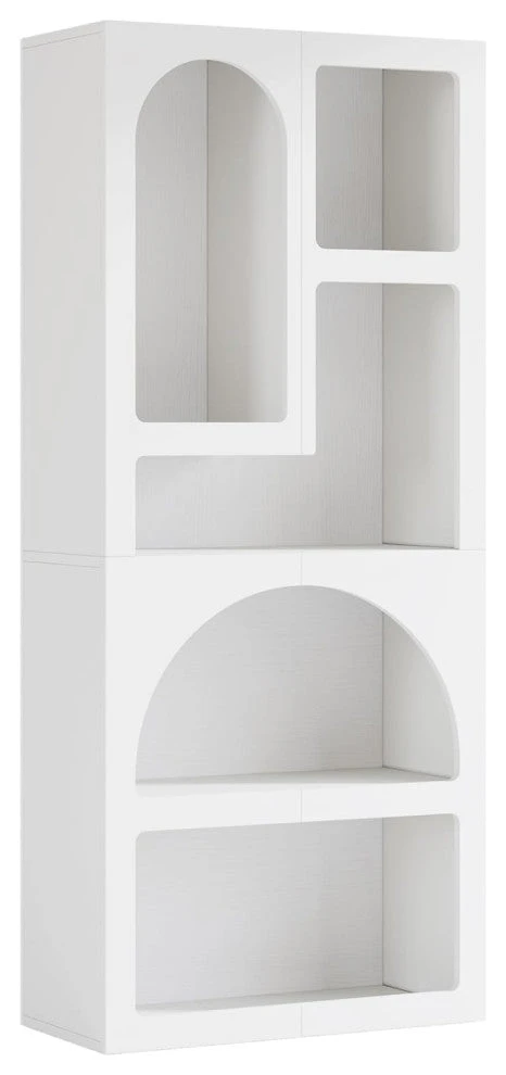 Tribesigns 70.9" Tall Bookshelf, White Arched Bookcase With Storage Shelves 1 Tribesigns 70.9" Tall Bookshelf, White Arched Bookcase With Storage Shelves