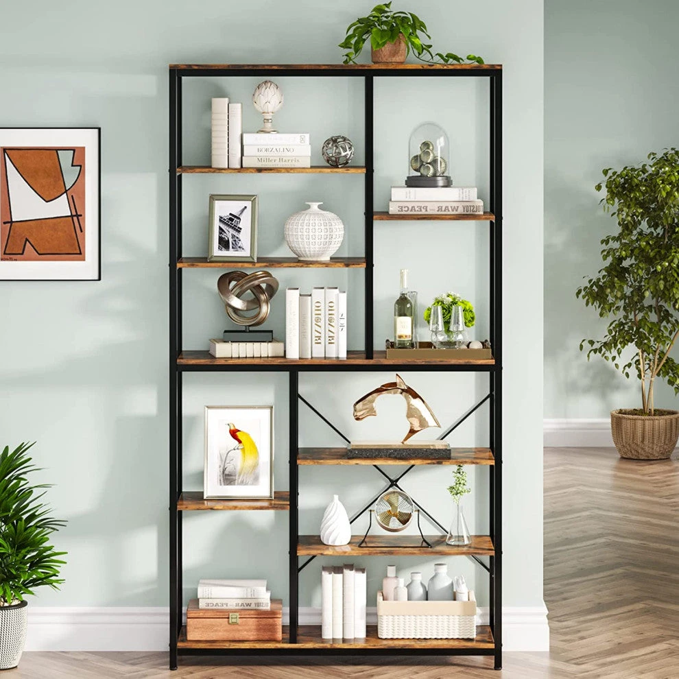 Tribesigns 9-Tier Tall Bookcase With Open Shelves, 79" Industrial Bookshelf 1 Tribesigns 9-Tier Tall Bookcase With Open Shelves, 79" Industrial Bookshelf