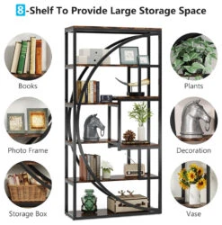 Tribesigns 70.8" 5-Tier Tall Bookshelf With 8 Open Storage Shelves, Brown -Tribesigns Sales Store 5a928af8 da86 4923 bdfe bbf22b2bc424