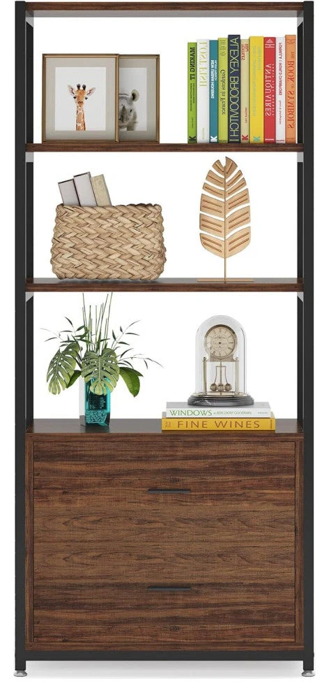 File Cabinet With Drawer, Letter Size Lateral Filing Cabinet, Brown 1 File Cabinet With Drawer, Letter Size Lateral Filing Cabinet, Brown