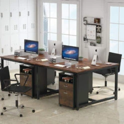 Tribesigns 2 Drawer Mobile File Cabinet With Lock, Brown -Tribesigns Sales Store 790b3539 381f 4637 a3f1 abdda1d11498