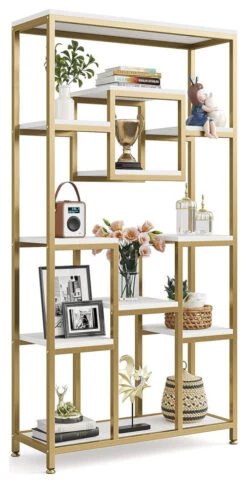 71" Geometric Bookcases
