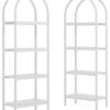 Tribesigns 70.9" 4-tier Modern Wood Open Bookshelf, White, 2pcs