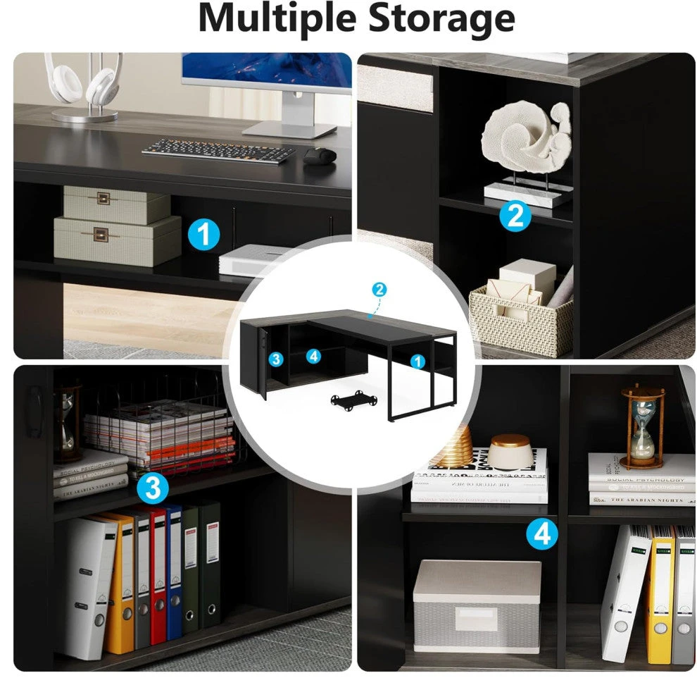 Tribesigns Executive Desk, L Shaped Desk With Cabinet Storage 7 Tribesigns Executive Desk, L Shaped Desk With Cabinet Storage - Image 7
