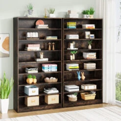 Tribesigns Bookshelf 9 Tier Bookcases, Display Shelf Storage Cabinet Organizer, Rustic Brown 9 Tribesigns Bookshelf 9 Tier Bookcases, Display Shelf Storage Cabinet Organizer, Rustic Brown -Tribesigns Sales Store 8cb2a384 284c 462b a202 44699b8bc232