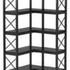 Tribesigns 7-Tier Corner Bookshelf Corner Bookcase Storage Display Rack, Black