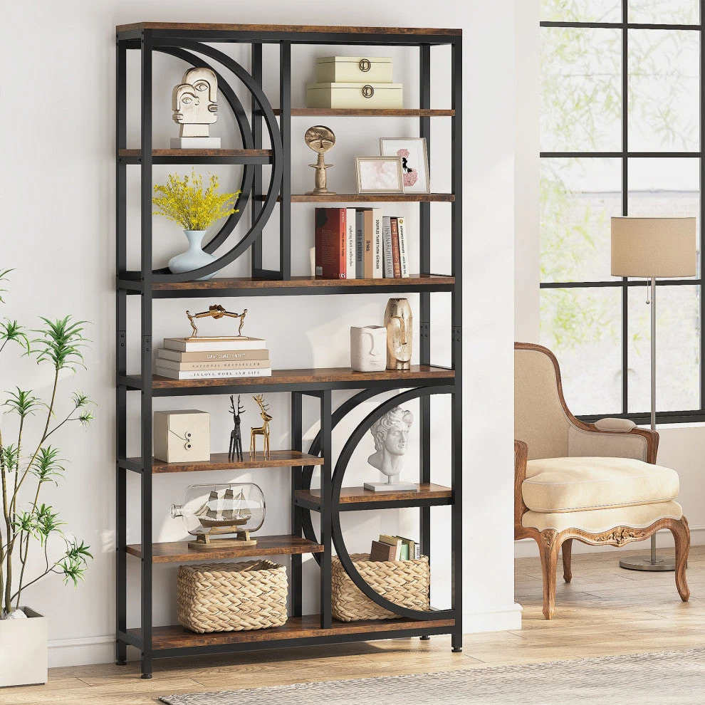 Industrial 8-Tier Etagere Bookcases 4 Industrial 8-Tier Etagere Bookcases - Image 4