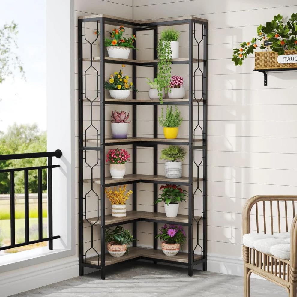 Tribesigns Corner Shelf, Bookshelf, Etagere Bookcase, Display Shelf 5 Tribesigns Corner Shelf, Bookshelf, Etagere Bookcase, Display Shelf - Image 5