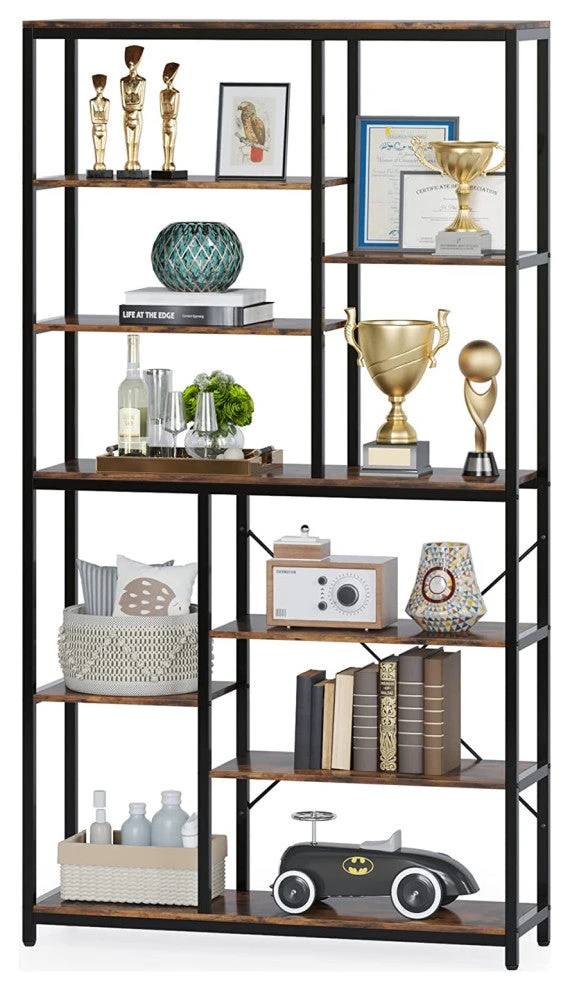 Tribesigns 9-Tier Tall Bookcase With Open Shelves, 79" Industrial Bookshelf 3 Tribesigns 9-Tier Tall Bookcase With Open Shelves, 79" Industrial Bookshelf - Image 3