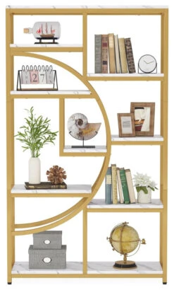 Tribesigns 5-Tier Freestanding Tall Bookshelf With 9 Open Storage Shelves,White