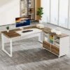 Tribesigns 63" L-Shaped Executive Desk With Reversible File Cabinet