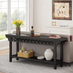 Tribesigns 70.8-Inch Solid Wood Long Console Table