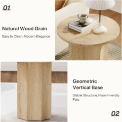 Tribesigns Round End Table, Wooden Side Table With Octagonal Base, Modern Nightstand For Living Room, Bedroom, Easy Assembly -Tribesigns Sales Store GUEST 04ad16a9 a271 42fd 9aa7 8dc0af35babe