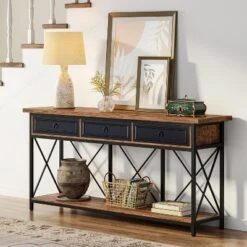 Tribesigns 70.9" Farmhouse Console Table With 3 Drawers, Narrow Long Sofa Foyer Table With Storage Shelf For Entryway, Hallway -Tribesigns Sales Store GUEST 053a2d0d 5330 4dca 9433 9843a0cf8b0e