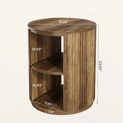 Tribesigns 3-Tier Round End Table, Side Table With Storage Shelf For Living Room, Bedroom 1 Tribesigns 3-Tier Round End Table, Side Table With Storage Shelf For Living Room, Bedroom